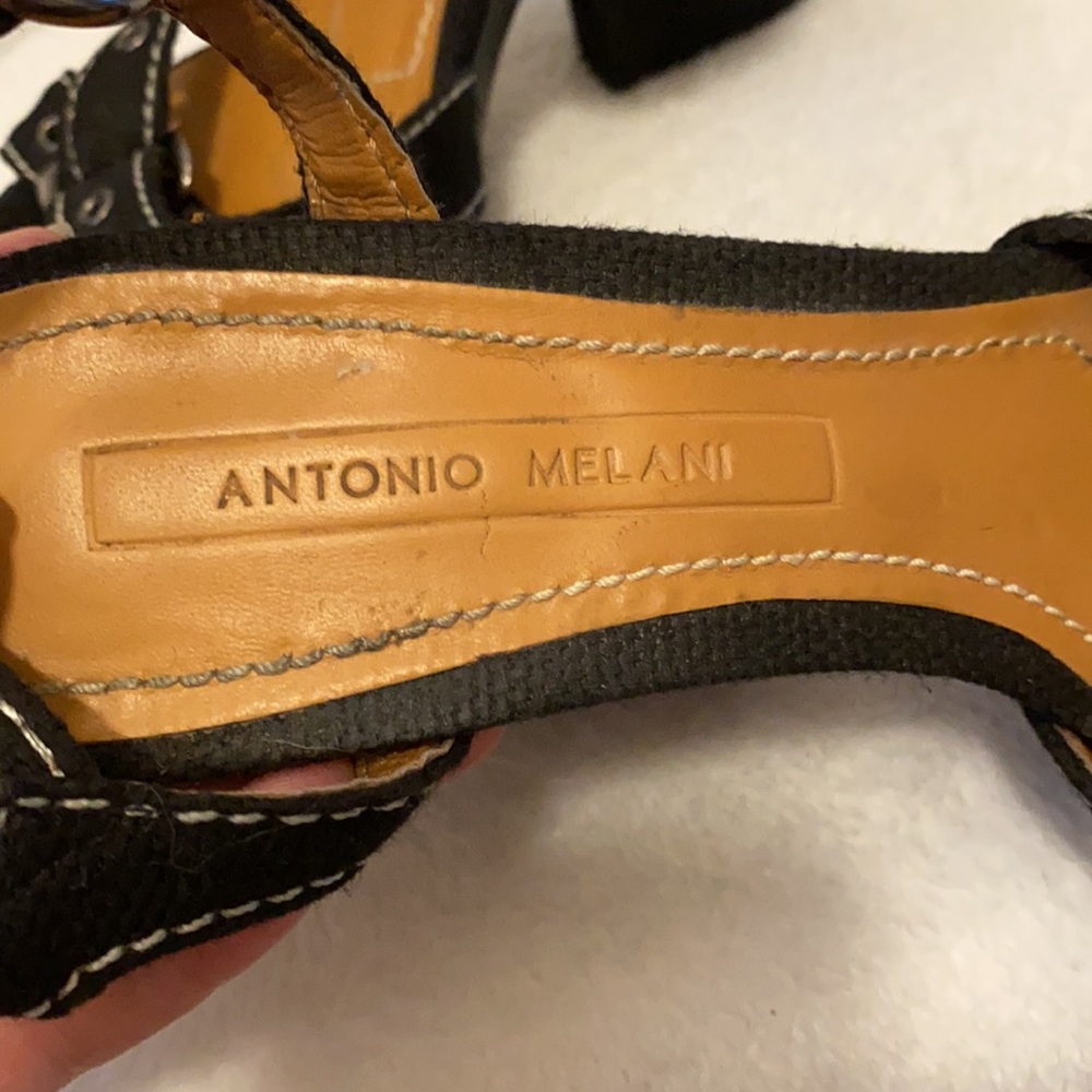 LAST CHANCE!!! Antonio Melani: Black Strap Wedge Heels size 8 - Picture 7 of 8